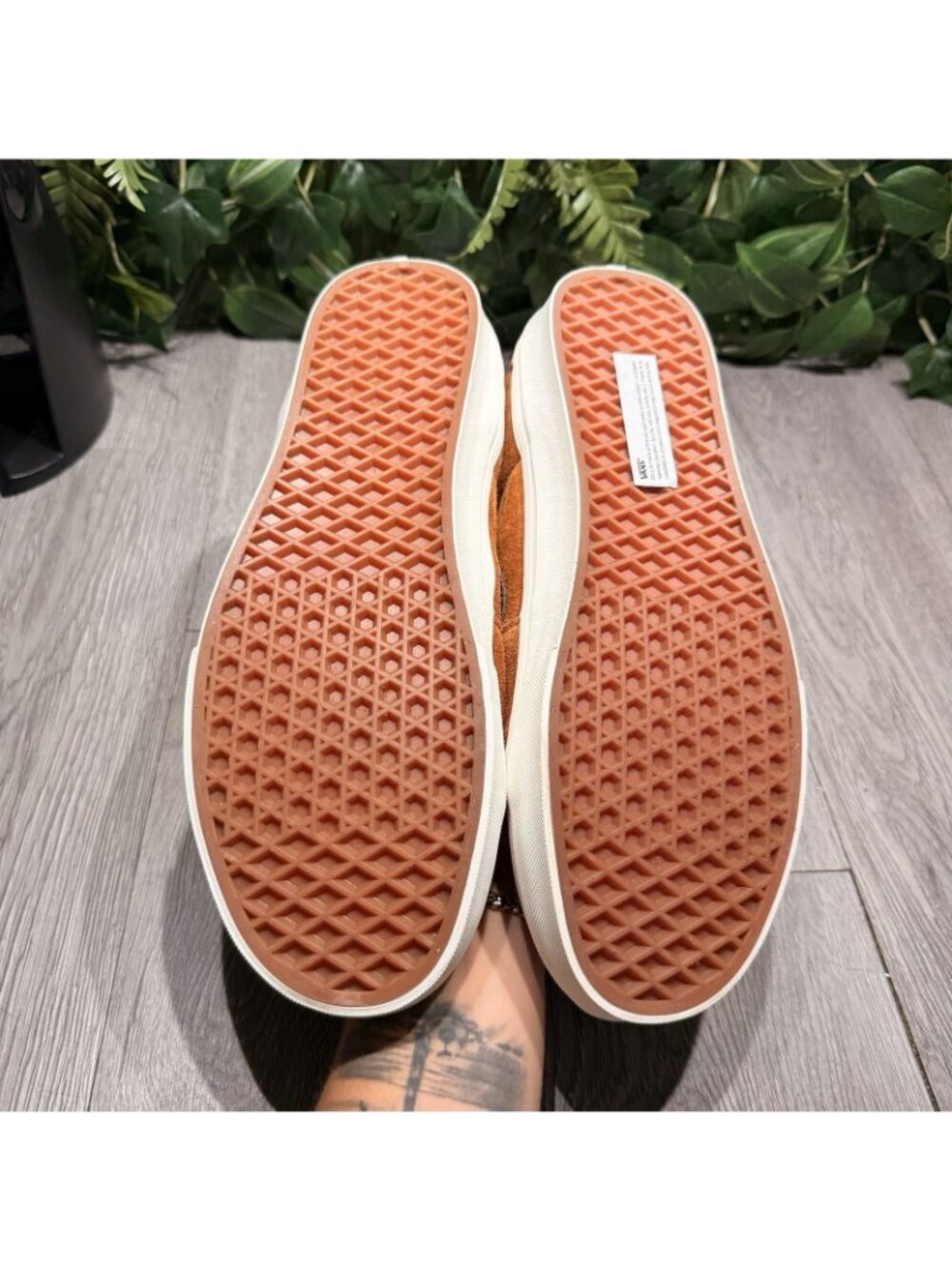 Vans SK8 Hi Glazed Ginger Brown Pig Suede Plaid Hi Top Sneaker 507452 Size 11 - Picture 8 of 10